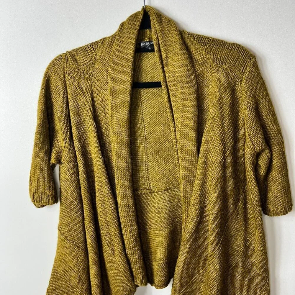 Eileen‎ fisher Italian alpaca and silk green open cardigan women’s medium